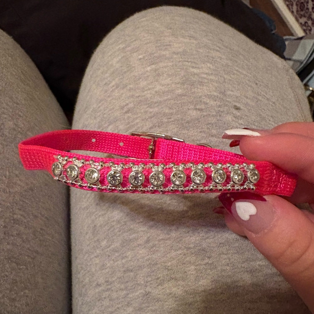 Sparkling Pink Rhinestone Cat Collar
